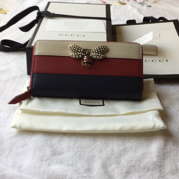 GUCCI QUEEN MARGARET BEE ZIP AROUND WALLET NWT🐝🐝 - Picture 6 of 10